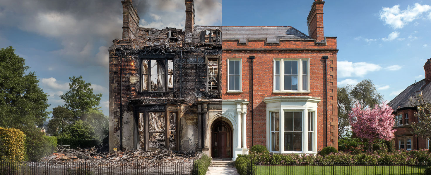 Home affected by fire damage - Harris Balcombe guide